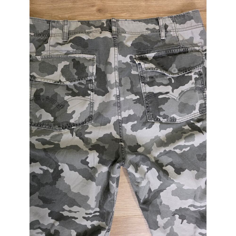 Levi's Cargo Shorts Men's 34 Gray Camo Cotton Utility Casual Y2K Military - Picture 7 of 11